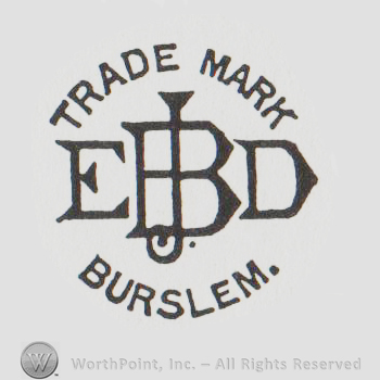 round logo with "EJDB trade mark burslem"