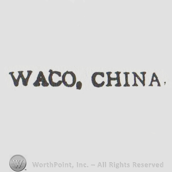 the words WACO CHINA in uppercase letters