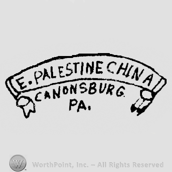 E. Palestine China written on a ribbon above Canonsburg above Pa.