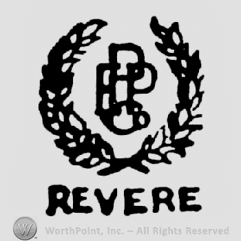 Monogram made from EPPCO inside a wreath, Revere written under it