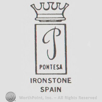 a crown above a rectangle with "P pontesa inside"