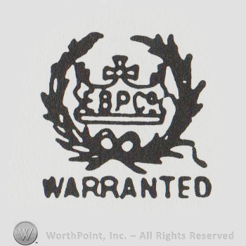 a crown with two branches around it and "E B P Co warranted"
