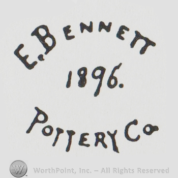 "e b bennett 1896 pottery co" written in a circle