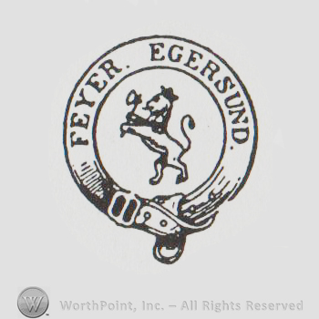 a belt with the text FEYER EGERSUND and with a lion inside