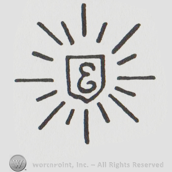 a shield surrounded by rays with an E inside