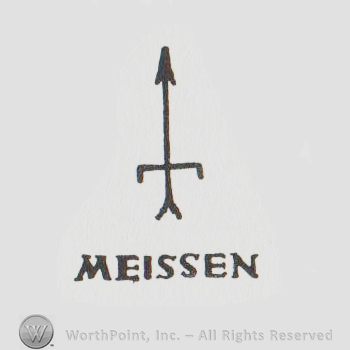 simple design of an arrow pointing up with the word MEISSEN written under it