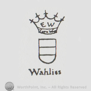 a crown with EW above a shield and "wahliss"