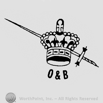 Crown pierced by a sword, O & B written under it