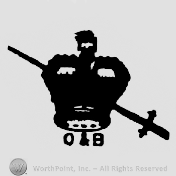 Crown pierced by a sword, O & B written under it