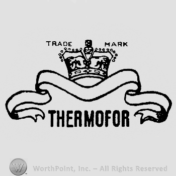 Trade Mark written above a crown with a ribbon under it, Thermofor written under