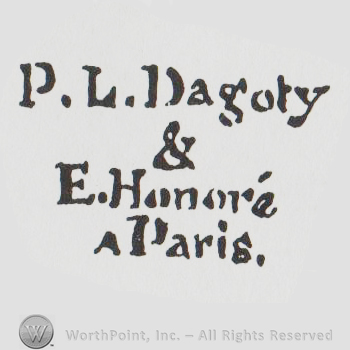 the text P. L. DAGOTY & E. HONORE A PARIS
