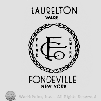 Laurelton written above Ware written above a wreath with a monograme inside, made from FCO letters, Fondeville written under it, above New York