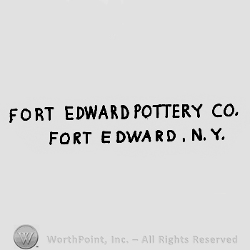Fort Edward Pottery  Co. written above Fort Edward, N.Y.