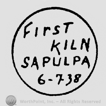 First written above Klin written above Sapulpa written above  6-7-38 all inside a circle shape frame