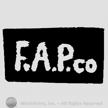 F.A.P. Co written on a rectangular shape frame