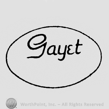 Gayet written in an oval shape frame