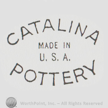logo with "catalina pottery made in usa"