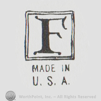 a square with F inside above MADE IN USA