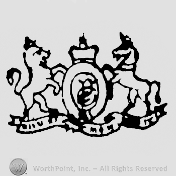 An lion and an unicorn holding a shield, above a ribbon with sometrhing indecipherable written on it