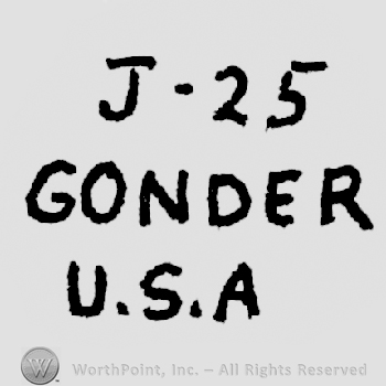 J-25 written above Gonder written above U.S.A.