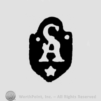 SA in monogram, all in shield shape