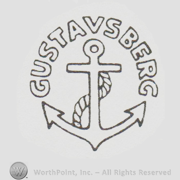 Anchor with a piece of rope Gustavsberg written above