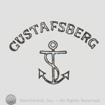 Anchor with a piece of rope Gustavsberg written above