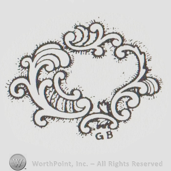 cartouche with the initials GB under