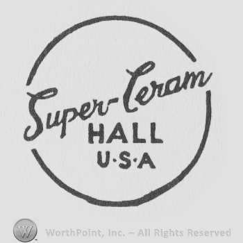 circle with "super ceram hall usa" inside