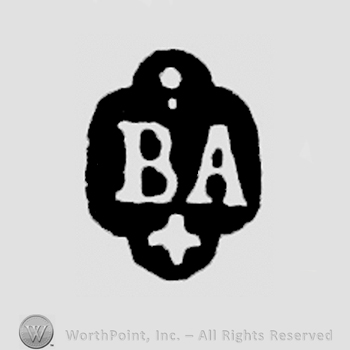 BA, pellet above, fleur-de-lys below