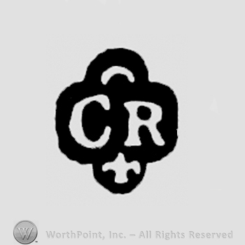CR, crescent above, fleur-de-lys below