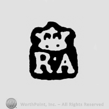 RA, crown above
