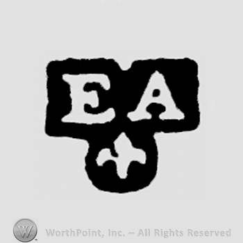 EA, fleur-de-lys below