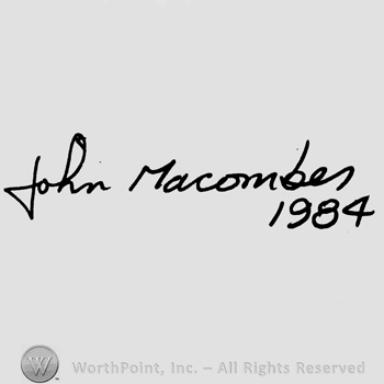 Bold handwritten John Macomber, 1984 written under
