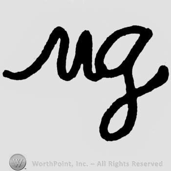 Initials mg, handwritten