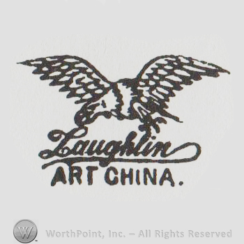 a flying eagle above the word LAUGHLIN handwritten and ART CHINA in uppercase letters