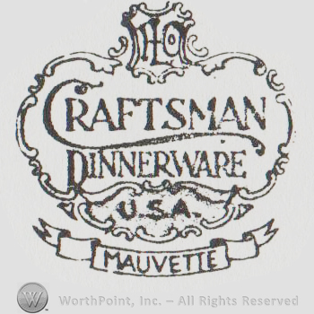 logo that has the text "craftsman dinnerware usa mauvette"