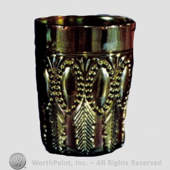 Glass pattern: Perfection; Beaded Jewel and Leaf.