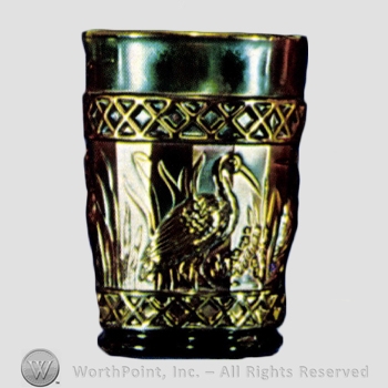 Glass pattern: Stork and Rushes, Lattice Band; Heron and Rushes, Banded.