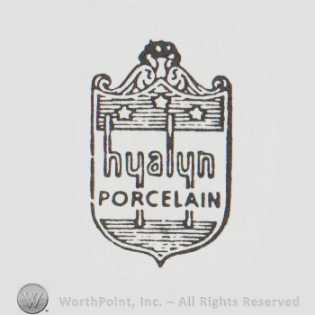 a shield with HYALYN PORCELAIN