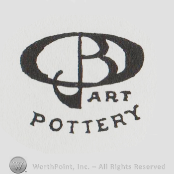 oval logo made up of the initials OJB combined above the words ART POTTERY