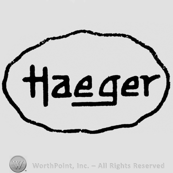 Haeger written inside an irregular circle