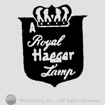 Written on a label, crown above, A Royal Haeger Lamp