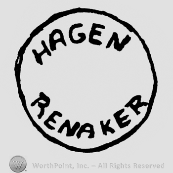 Written inside a circle, Hagen above, Renaker under, capital letters