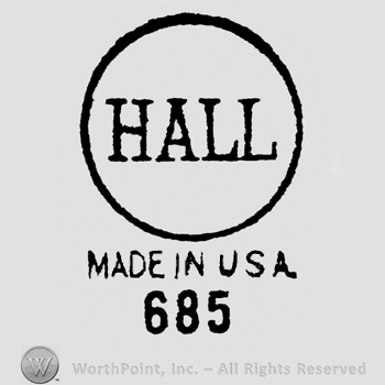 Hall written in a circle, capital letters, Made in USA, 685 is written under