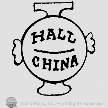 Written on a jar with handles: Hall, underlines, China under, all capital letters