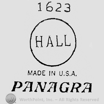 Hall written inside a circle, 1623 written above, Made in USA under, Panagra capital bold written under