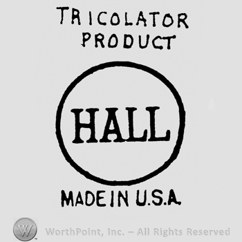 Bold, capital written inside a circle, Hall, under the circle, Made in USA