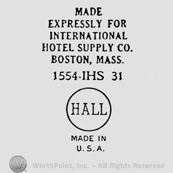 6 lines written above a circle with Hall written inside, Made in USA is written under