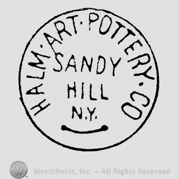 Halm Art Pottery Co written inside the circle, Sandy Hill N.Y. underlined written in the middle of the circle